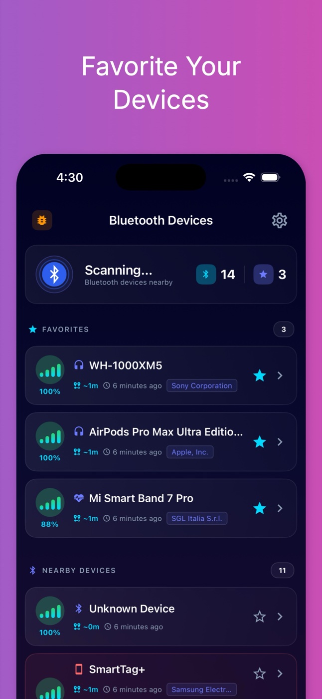Favorite your devices